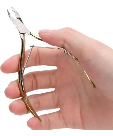 Nail Cuticle Nippers with Stainless Steel Blade Dead Skin Scissors Pliers for Pedicure Manicure Easy to Use Compact & Portable Size (Gold) - Buy Online on GoSupps.com