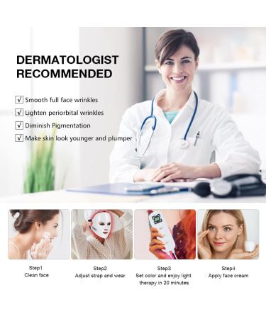 NEWKEY Red Light Therapy Mask for Face - LED Wrinkle Treatment 7 Color PDT Technology for Anti-Aging - Buy Online on GoSupps.com