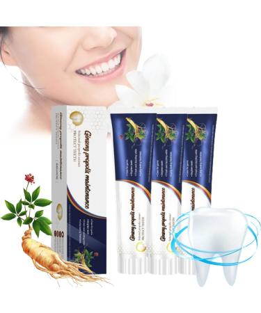 Loose dental toothpaste vegetable lightening ginseng propolis preservation toothpaste deep cleaning care toothpaste tooth stains and tartar removal ric breath (3 pieces)