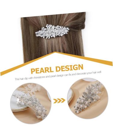 MUSISALY Rhinestone Hair Clip Women Hairpin Silver Hair Clips Hair Barrettes for Pearl Barrettes for Women Womens Barrettes for Hair Rhinestone Flower Hair Clip Pearl Hair Pin Iron - Buy Online on GoSupps.com