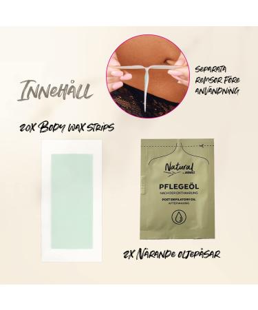 Andmetics Natural Body Cold Wax Strips | 99% Natural Ingredients | Polyethylene & Paraffin Free | Smooth Skin Up to 4 Weeks | Suitable for All Skin Types - Buy Online on GoSupps.com