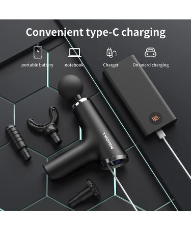 Deep Tissue Percussion Massage Gun for Athletes - Handheld Mini Body Massager with LCD Touch Screen & 6 Speeds - Black - Perfect Anniversary or Birthday Gift for Men and Women - Buy Online on GoSupps.com