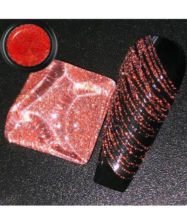 6 Colors Optional Reflective Nail Art Design Glitter Nail Gel Wire Drawing Flower Line Gel Spider Gel Varnish DIY Manicure - (Color: A6)