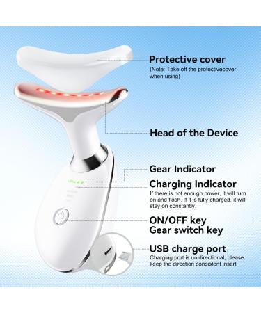 Neck Face Massager - 3-in-1 Facial Sculpting Tool with Vibration & Thermal Function | Portable Multifunctional Device (White) - Shop Now - Buy Online on GoSupps.com