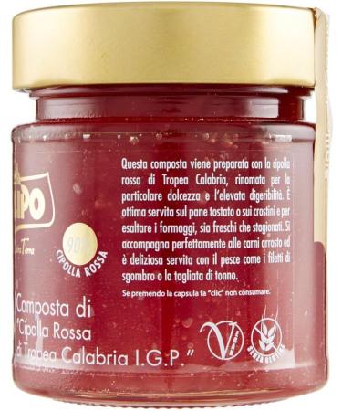  Italian Gourmet E.R. Callipo Compote Di Cipolla Rossa di Tropea Calabria PGI Red Onion Compote from Tropea Calabria 300 g Glass + Italian Gourmet Tomato Pulp Box 400 g - Buy Online on GoSupps.com