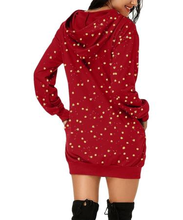 Buy Hanxiulin Elegant Christmas Dress for Women | Long-Sleeved Hoodie & Casual Sweater | Stylish Red Holiday Outfit for Autumn & Winter - Buy Online on GoSupps.com