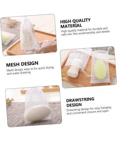Outanaya 50pcs Soap Bag Foam Net Soap Saver Bag Foaming Net Cleansing Foaming Bag Soap Drying Bags Pe White - Buy Online on GoSupps.com