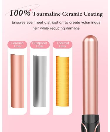 BESTOPE PRO Curling iron curling iron 3 sheets 5in1 curling iron set 3 barrels for large waves temperature setting quick heating and a glove 2 clips rose gold - Buy Online on GoSupps.com