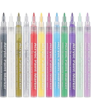 Nail Beauty Acrylic Paint Markers 3D DIY Art Pens for Nail Graffiti Manicure Tool Set with 12-Color Array Pen for Nail Drawing Stripes Dots & Lines Ideal Present for Women - Buy Online on GoSupps.com