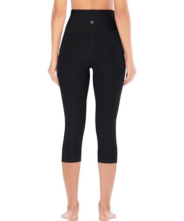 Ewedoos Women's Yoga Pants with Pockets - High Waist Tummy Control Leggings, Non See-Through Workout Capris, Black, Size Medium - Buy Online on GoSupps.com