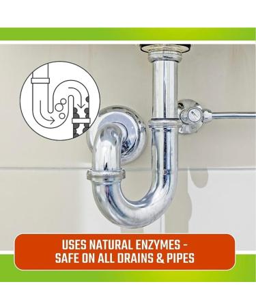 Drain Cleaner with Enzymes - Instant Clog Remover for Kitchen & Toilet | Powerful Liquid Declogging for Grease Hair & Grime - 1 Bottle | Fast International Shipping - Buy Online on GoSupps.com