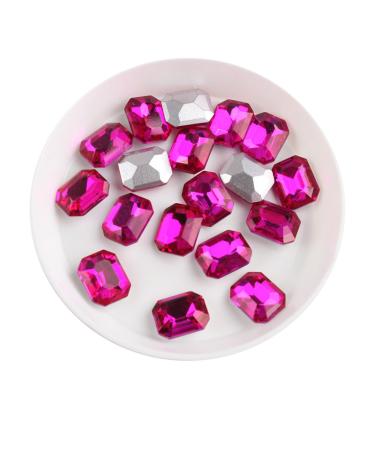 100pcs Nail Glass Rhines Rectangle Pointed Bottom 3D Strass Gem Manicure Nail Art Decoration Home Collections (Color : Rose Size : 8X10mm/0.31 * 0.39in) 8X10mm/0.31*0.39in Rose