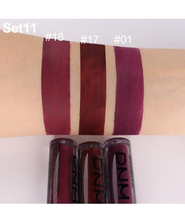 DNM 3Pcs Matte Liquid Lipstick Set - Dark Red Purple Plum Long-Lasting Waterproof 24HR Lip Stain for Women - A-3Pcs Set - Buy Online on GoSupps.com
