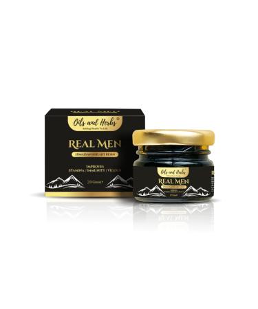 Real Men Himalayan Shilajit Resin by Oils and Herbs UK - 100% Pure - Lab Tested -Destroyer of Weakness (100g)