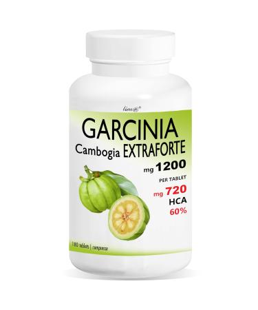 Garcinia Cambogia Extraforte 1200mg per tablet - 180 tablets - 100% pure (720mg HCA per tablet) 100% natural - Italian product