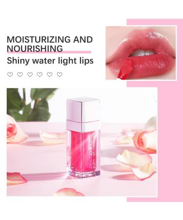 Hydrating Raspberry Red Lip Glow Oil - Plumping Gloss with Glitter | Long Lasting Nourishing Formula | Tinted Glass Lip Oil for Lip Care - Buy Online on GoSupps.com