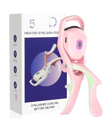 Heated Eyelash Curlers Grande Lash Lift Heated Lash Curle 3 Heating Modes with Sensing Heating Silicone Pad Quick Natural Curling Eye Lashes for Long Lasting Electric Eyelash Curler (Pink)