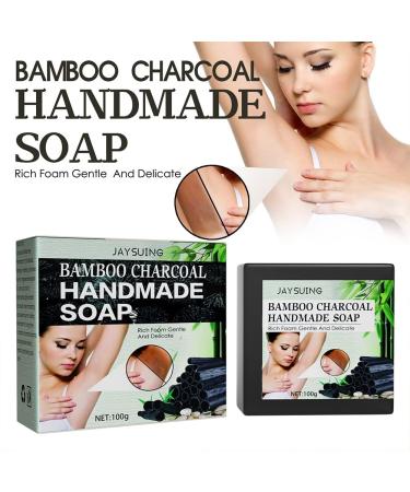 Acanthosis Nigricans Treatment Bamboo Charcoal Soap Activated Charcoal Black Bar Soap Dark Spot Remover Soaps Suitable for Any Part (3 pcs) - Buy Online on GoSupps.com