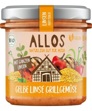 Allos Bio Linsen Pack of 6 jars of spread with yellow lentils and roasted vegetables (6 x 140 g) - Buy Online on GoSupps.com