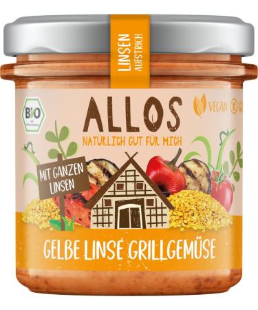 Allos Bio Linsen Pack of 6 jars of spread with yellow lentils and roasted vegetables (6 x 140 g)
