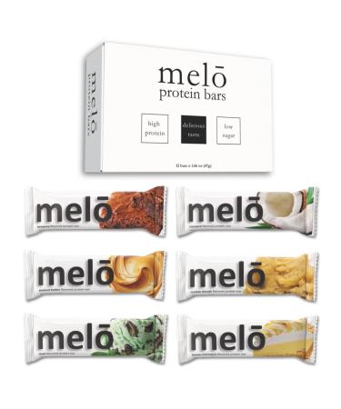 mel protein bars (12 count Variety Pack)- high protein low sugar fluffy marshmallow-like center gluten free snack with no artificial sweeteners Variety Pack 1 Count (Pack of 12)