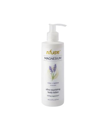 nfuse Topical Magnesium Lotion with 100% Pure Magnesium Chloride USP Grade | Calming Magnesium with Lavender Essential Oils | Lavender: Relax + Restore (8 oz)