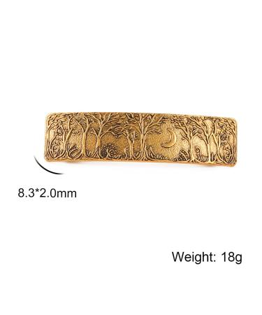 Dreamtimes Vintage Gold Forest Moon Protection Hair Clip - Handcrafted Metal Barrette for Women & Girls | Retro French Hair Accessory for Fashion & Gifts - Buy Online on GoSupps.com