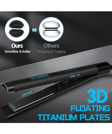 TECHMERI 2-in-1 Hair Straightener & Curler - Ionic Ceramic Flat Iron 1 Inch 450 F Dual Voltage - Perfect for International Shipping - Buy Online on GoSupps.com