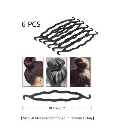 6 Pack Black Plastic Dutt Maker - Double Hook Hairstyling Tools for Twisted Braids Ponytails & More - Buy Online on GoSupps.com