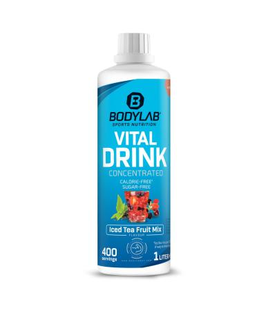 BODYLAB24 Vital Drink Concentrated Eisistee Mix 1000ml Sugar-free beverage concentrate zero syrup with vitamins and L-carnitine sports drink with few calories