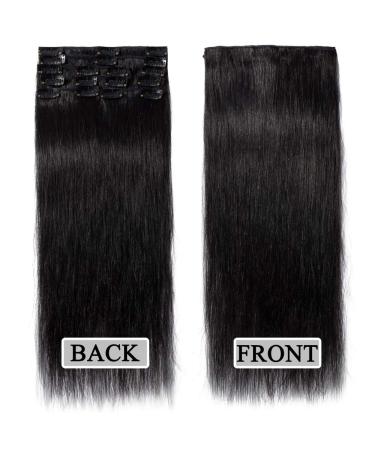 Buy Clip In Extensions - Real Remy Hair Thin 8 Wefts 18 Clips 55cm 75g - #1 Black - International Shipping Available - Buy Online on GoSupps.com