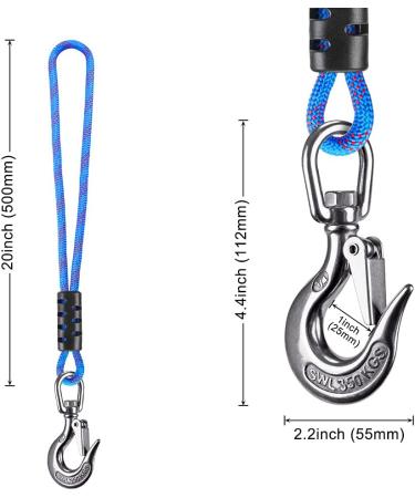 Dolibest Heavy Duty Tow Rope for Water Sports - 20 Blue Towable Connector with Stainless Steel Hook - Buy Online on GoSupps.com