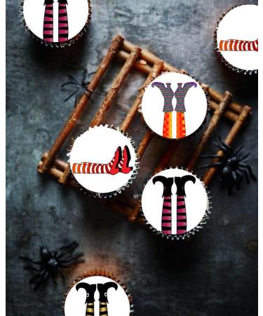24 x Pre-Cut Halloween Mix 2 Edible Stand up Wafer/Rice Paper Cupcake Toppers Cake Decorations Birthday Party Witch Legs - Buy Online on GoSupps.com