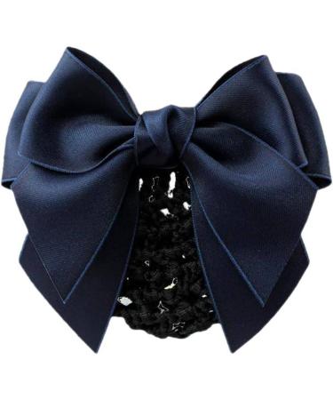 Wine Red Women's Hair Snood with Bowknot Decor - Elastic Mesh Hair Bun Cover Barrette Clip - Buy Online on GoSupps.com