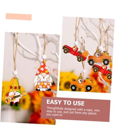 Cabilock 2 Boxes Thanksgiving Pendant Thanksgiving Gnome Pendant Festive Pendant Cartoon Wooden Accessories - Buy Online on GoSupps.com