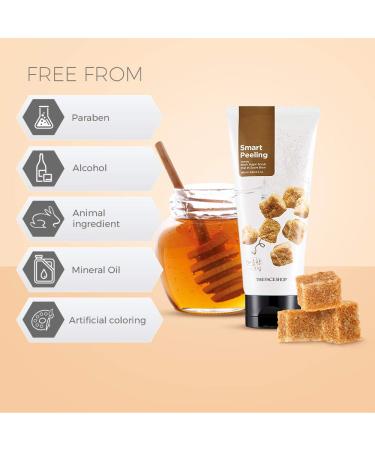 THE FACE SHOP Smart Peeling Honey Black Sugar Scrub - Exfoliate Dead Skin & Blackheads Nourishing K-Beauty for Normal to Oily Skin 4.06 fl. Oz - Buy Online on GoSupps.com