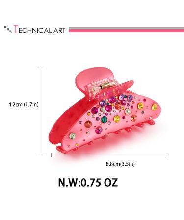 Shop Lilie & White Pink Acrylic Hair Clips for Women - Non-Slip Medium Claw Hair Clips | HC21224A - Buy Online on GoSupps.com