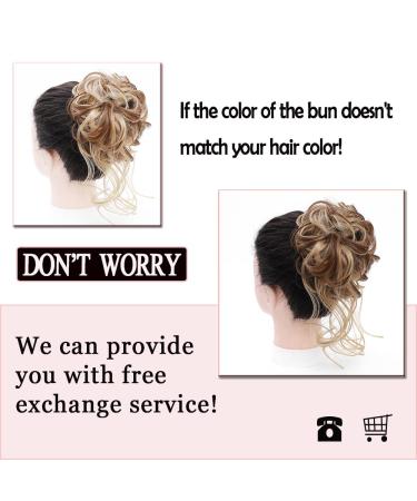 ZERAL Curly Messy Bun Hair Piece in Brown Mix Light Brown# for Women with Elastic Hair Bands - Buy Online on GoSupps.com