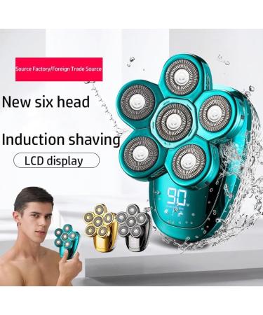 6 in 1 Multifunctional Head Shaver for Men - Gold Electric Razor with LED Display | Best Bald Head Shaver - Buy Online on GoSupps.com