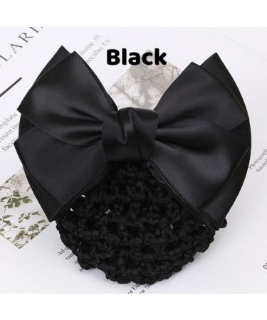 2 PCS Bowknot Hair Net Professional Bowknot Hair Clip Bow Barrette Bun Cover Bun Net for Women Girls - Buy Online on GoSupps.com