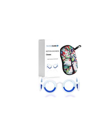 Anti-Motion Sickness Glassses- Smart Glasses Light and Portable Nausea Relief Glasses Reduce Airsick Seasidesickness Glasses for Sport Travel Gaming No Lens Liquid Glasses for Adults or Kids Tree Art