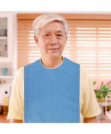 2 Pcs Adult Bibs for Men Women Adult Bibs Washable Clothing Protectors Adult Bibs Waterproof Bibs for Elderly Adults Blue - Buy Online on GoSupps.com