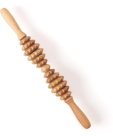 Ribnican Anti-Cellulite Wooden Massage Roller with Handle - 40 cm Maderotherapy Accessory for Effective Cellulite Treatment | International Shipping - Buy Online on GoSupps.com