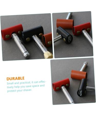 Crilstyleo Men's Razor Accessories - Durable Leather Cover & Protective Shell for Manual Razors | Smooth Shaving | 2-Piece Set - Buy Online on GoSupps.com