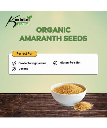 ORGANIC Amaranth seeds 400g-10kg 100% Natural Gluten Free Non-GMO no Additives or Preservatives healthy & safe option for Vegan Baking & Cooking Keto low carb Free UK delivery by Koalakoi (400g) - Buy Online on GoSupps.com