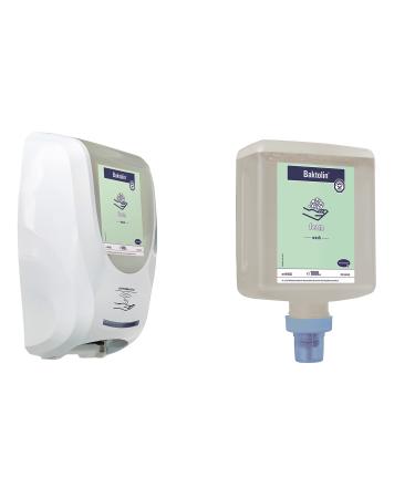 Hartmann CleanSafe touchless dosing dispenser for overhead bottles + Baktolin foam wash overhead bottle 6 x 1000 ml
