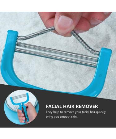 Healifty Spring Epilator Facial Hair Remover 2pcs Set - Stainless Steel Hair Threader for Upper Lip, Chin, Cheeks, and Neck - Blue - Buy Online on GoSupps.com