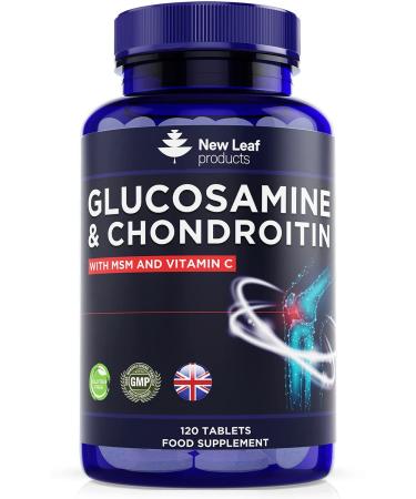 Glucosamine and Chondroitin MSM - High Strength Extra Absorbency Enriched with Vitamin C, Glucosamine Sulphate Chondroitin Sulphate, MSM, and Vitamin C Gluten-Free, GMP, 120 Food Supplement Tablets 120 Tablets