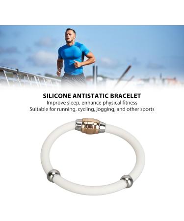Buy Antistatic Silicone Balance Bracelet for Sports & Fitness | White Christmas Outdoor Running & Cycling Bracelet (20 cm) - Buy Online on GoSupps.com