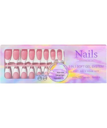 Fake Nails with White Tips - Artificial Full French Nails for Women - Nail Art Products for Wedding Gathering Home Dating Traveling Pochy 01 - Buy Online on GoSupps.com